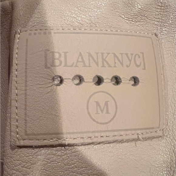 BLANK NYC Women's Cream Moto Jacket, size M, faux leather, zippers, like new - Picture 9 of 11